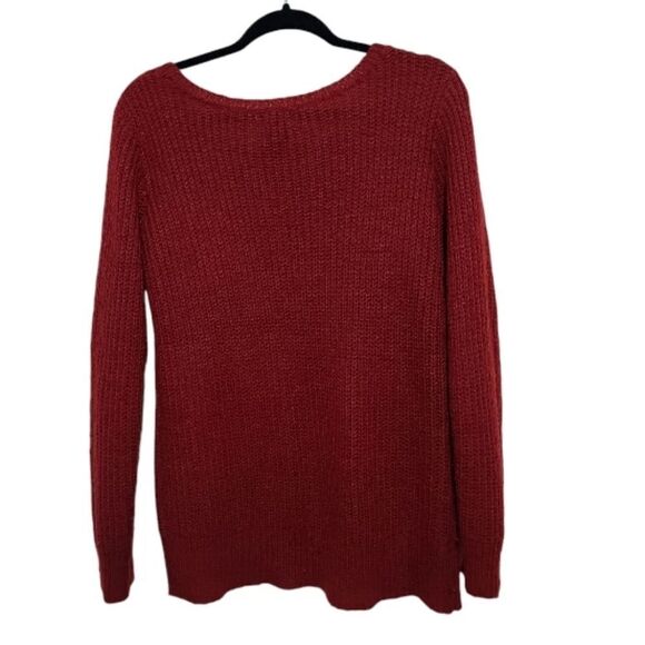 Wet Seal Red Burgundy Women's Distress Sweater Sz Large - Picture 2 of 6